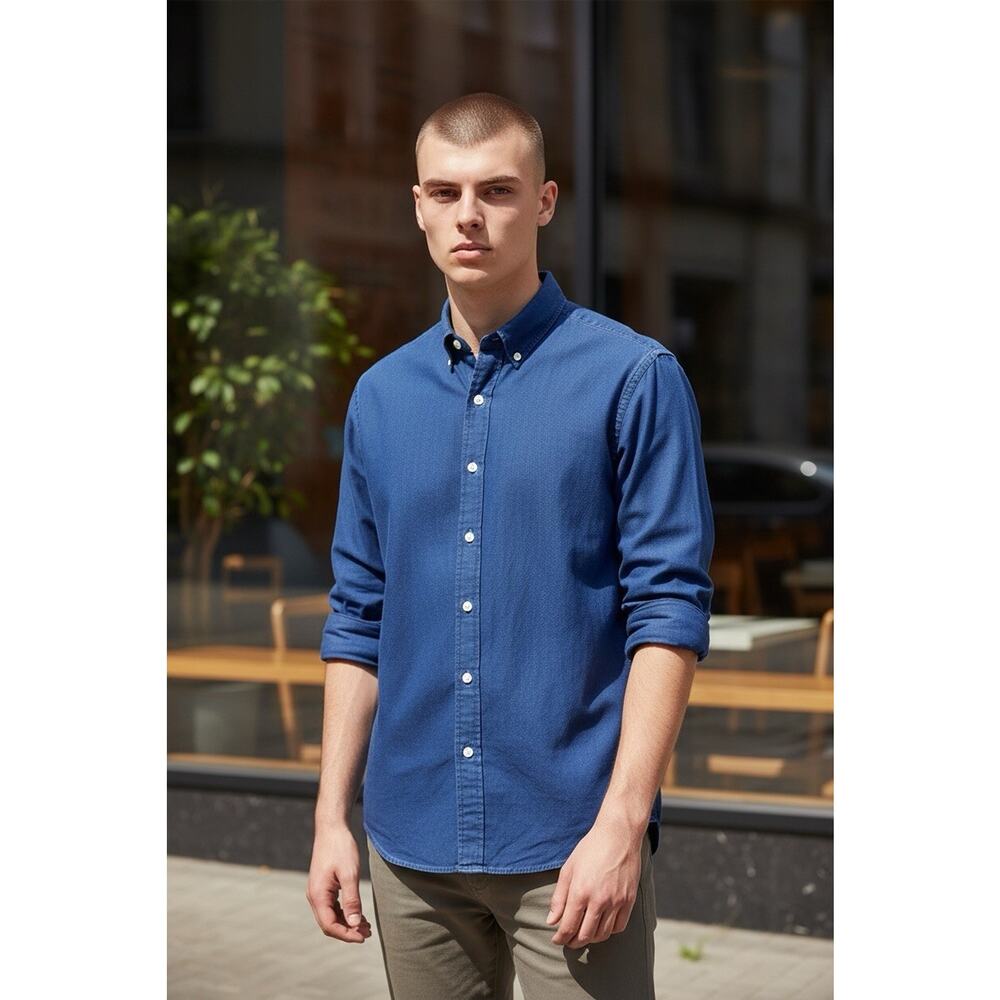 Polo Ralph Lauren Men's Long Sleeve Blue Shirt Lightweight Size Large